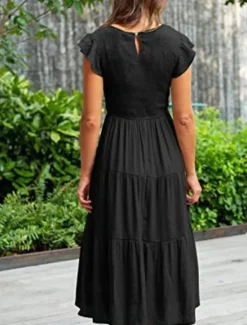 Discount Women's Midi Dress White Dress Graduation Dress Fashion Birthday Date Tea Party Regular Fit Plain Sleeveless Crew Neck Black White Light Green Army Green Summer Women White Dresses