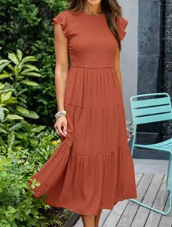 Discount Women's Midi Dress White Dress Graduation Dress Fashion Birthday Date Tea Party Regular Fit Plain Sleeveless Crew Neck Black White Light Green Army Green Summer Women White Dresses