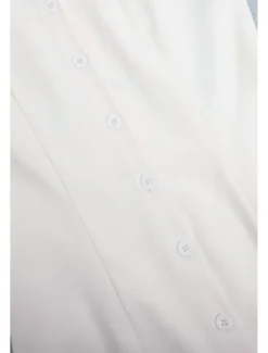 Online Women's Midi Dress White Dress Graduation Dress Fashion Birthday Holiday Graduation Regular Fit Plain Sleeveless Shirt Collar Black White Summer Women White Dresses