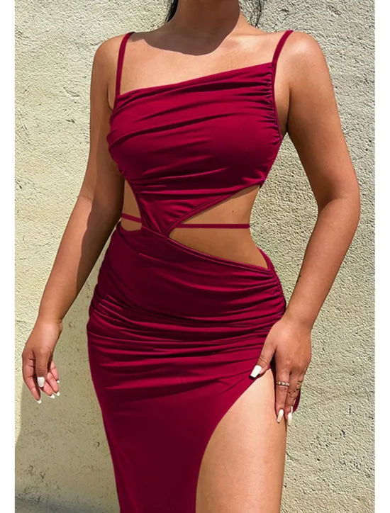 New Women's Midi Dress White Dress Graduation Dress Slip Dress Fashion Birthday Graduation Date Regular Fit Plain Sleeveless Spaghetti Strap Light Pink Black White Yellow Summer Women White Dresses