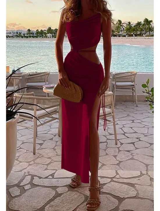 New Women's Midi Dress White Dress Graduation Dress Slip Dress Fashion Birthday Graduation Date Regular Fit Plain Sleeveless Spaghetti Strap Light Pink Black White Yellow Summer Women White Dresses