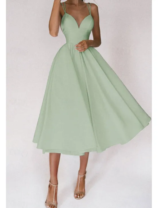 Outlet Women's Midi Dress White Dress Graduation Dress Slip Dress Fashion Birthday Graduation Going out Regular Fit Plain Sleeveless Spaghetti Strap Black White Red Green Summer Women White Dresses