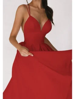 Outlet Women's Midi Dress White Dress Graduation Dress Slip Dress Fashion Birthday Graduation Going out Regular Fit Plain Sleeveless Spaghetti Strap Black White Red Green Summer Women White Dresses