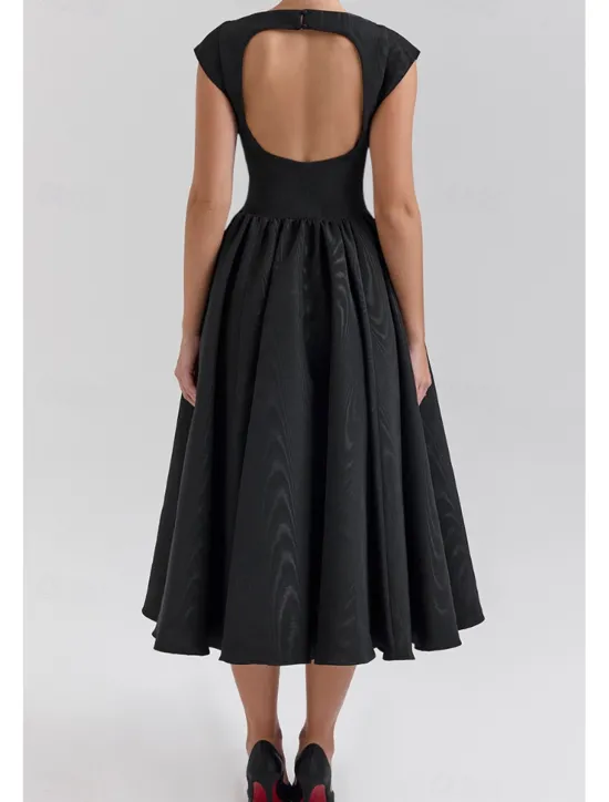 New Women's Midi Dress White Dress Fashion Modern Birthday Graduation Date Regular Fit Plain Sleeveless Crew Neck Black Light Grey Beige Summer Women White Dresses