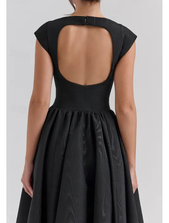 New Women's Midi Dress White Dress Fashion Modern Birthday Graduation Date Regular Fit Plain Sleeveless Crew Neck Black Light Grey Beige Summer Women White Dresses