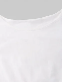 Sale Women's Mid-Length Dress White Tiered Bohemian Style Short Puff Sleeve Casual Flowy Beach Summer Breathable Cotton Clothing Apparel Women White Dresses