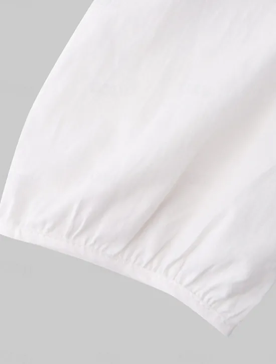 Sale Women's Mid-Length Dress White Tiered Bohemian Style Short Puff Sleeve Casual Flowy Beach Summer Breathable Cotton Clothing Apparel Women White Dresses