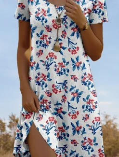 Outlet Women's Mini Dress Petite Dress T Shirt Dress Tee Dress Sundress A Line Dress Elegant Vintage Stylish Vacation Casual Daily Regular Fit Floral Graphic Short Sleeve Crew Neck Summer Women T Shirt Dresses