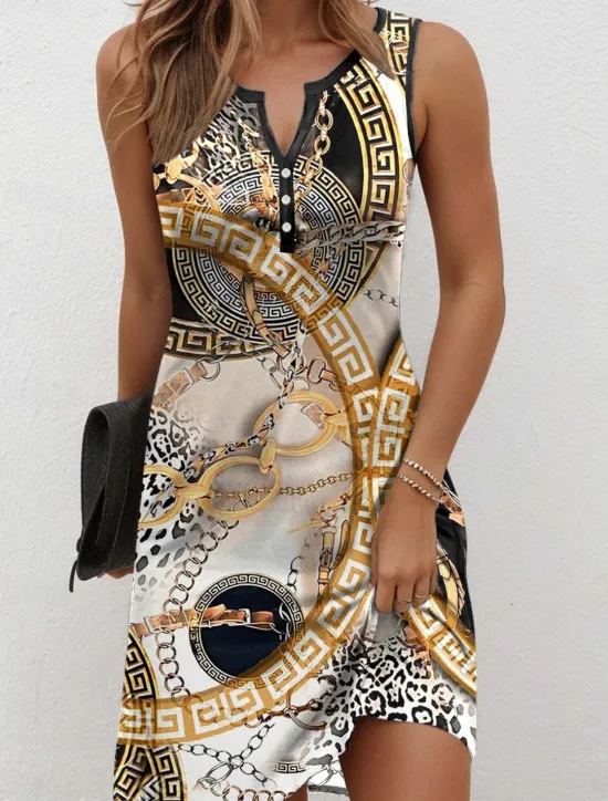 New Women's Mini Dress A Line Dress Summer Dress Off The Shoulder Dress Casual Vacation Daily Regular Fit Graphic Color Block Sleeveless Notched Neck Summer Women T Shirt Dresses