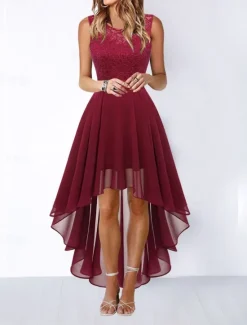Hot Women's Mini Dress A Line Dress Tulle Dress Elegant Party Cocktail Wedding Outdoor Party Regular Fit Graphic Sleeveless Crew Neck Pink Wine Khaki Gray Summer Spring Women Cocktail Dress