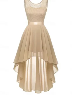 Hot Women's Mini Dress A Line Dress Tulle Dress Elegant Party Cocktail Wedding Outdoor Party Regular Fit Graphic Sleeveless Crew Neck Pink Wine Khaki Gray Summer Spring Women Cocktail Dress