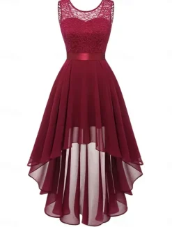Hot Women's Mini Dress A Line Dress Tulle Dress Elegant Party Cocktail Wedding Outdoor Party Regular Fit Graphic Sleeveless Crew Neck Pink Wine Khaki Gray Summer Spring Women Cocktail Dress