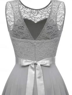 Hot Women's Mini Dress A Line Dress Tulle Dress Elegant Party Cocktail Wedding Outdoor Party Regular Fit Graphic Sleeveless Crew Neck Pink Wine Khaki Gray Summer Spring Women Cocktail Dress