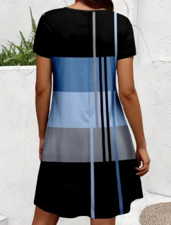 Sale Women's Mini Dress A Line DressCasual Dress T Shirt Dress Tee Dress Sundress Stylish Casual Vacation Casual Daily Regular Fit Graphic Geometric Short Sleeve Crew Neck Spring Fall Women T Shirt Dresses