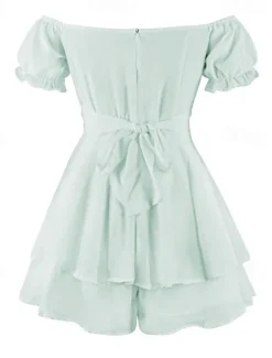 Clearance Women's Mini Dress A Line Dress Summer Dress Stylish Sexy Flared Sleeve Vacation Daily Date Regular Fit Plain Sleeveless Off Shoulder Black White Light Green Red Summer Women White Dresses