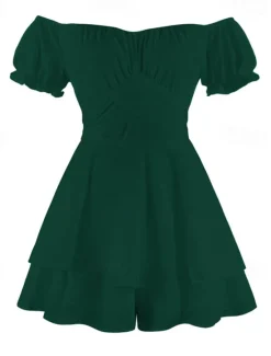 Clearance Women's Mini Dress A Line Dress Summer Dress Stylish Sexy Flared Sleeve Vacation Daily Date Regular Fit Plain Sleeveless Off Shoulder Black White Light Green Red Summer Women White Dresses
