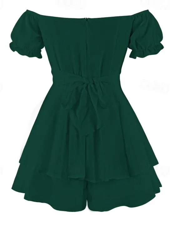 Clearance Women's Mini Dress A Line Dress Summer Dress Stylish Sexy Flared Sleeve Vacation Daily Date Regular Fit Plain Sleeveless Off Shoulder Black White Light Green Red Summer Women White Dresses