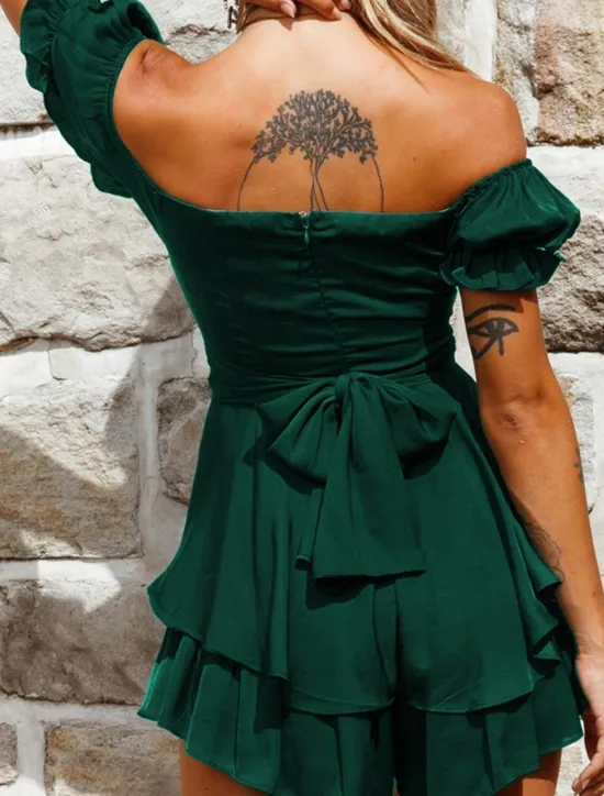 Clearance Women's Mini Dress A Line Dress Summer Dress Stylish Sexy Flared Sleeve Vacation Daily Date Regular Fit Plain Sleeveless Off Shoulder Black White Light Green Red Summer Women White Dresses