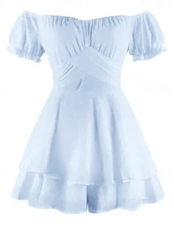 Clearance Women's Mini Dress A Line Dress Summer Dress Stylish Sexy Flared Sleeve Vacation Daily Date Regular Fit Plain Sleeveless Off Shoulder Black White Light Green Red Summer Women White Dresses