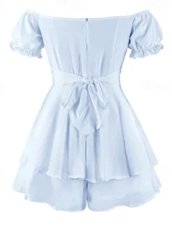 Clearance Women's Mini Dress A Line Dress Summer Dress Stylish Sexy Flared Sleeve Vacation Daily Date Regular Fit Plain Sleeveless Off Shoulder Black White Light Green Red Summer Women White Dresses