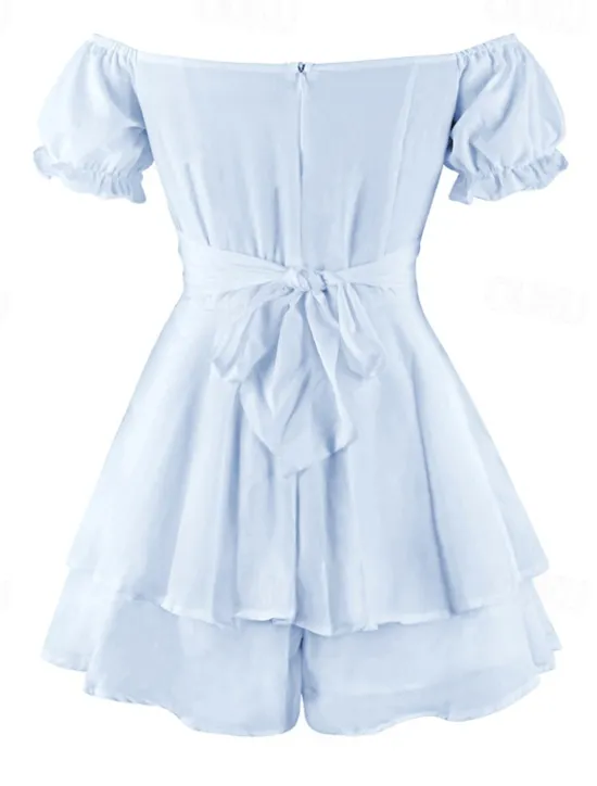 Clearance Women's Mini Dress A Line Dress Summer Dress Stylish Sexy Flared Sleeve Vacation Daily Date Regular Fit Plain Sleeveless Off Shoulder Black White Light Green Red Summer Women White Dresses