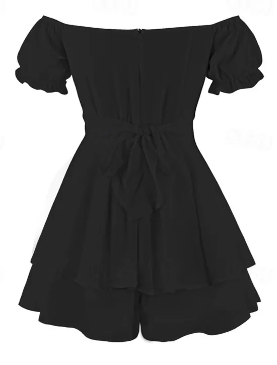 Clearance Women's Mini Dress A Line Dress Summer Dress Stylish Sexy Flared Sleeve Vacation Daily Date Regular Fit Plain Sleeveless Off Shoulder Black White Light Green Red Summer Women White Dresses