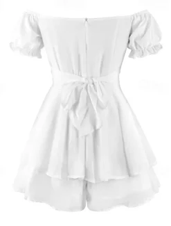 Clearance Women's Mini Dress A Line Dress Summer Dress Stylish Sexy Flared Sleeve Vacation Daily Date Regular Fit Plain Sleeveless Off Shoulder Black White Light Green Red Summer Women White Dresses