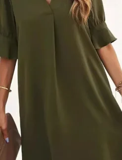 Discount Women's Mini Dress Casual Dress Classic Modern Daily Holiday Going out Regular Fit Plain Half Sleeve V Neck Summer Women Cocktail Dress