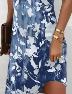 Sale Women's Mini Dress Casual Dress Summer Dress Vacation Casual Daily Regular Fit Floral Graphic Sleeveless Halter Neck Pink Blue Green Summer Women Sundresses
