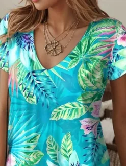 Discount Women's Mini Dress Casual Dress Sundress A Line Dress Summer Dress Elegant Vacation Stylish Vacation Daily Regular Fit Floral Graphic Ditsy Floral Short Sleeve Crew Neck Summer Women T Shirt Dresses