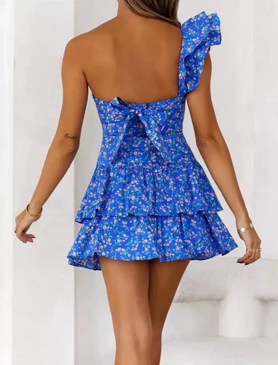 Sale Women's Mini Dress Casual Dress Floral Dress Fashion Outdoor Party Holiday Regular Fit Flower Sleeveless Cold Shoulder Summer Women Floral Dresses