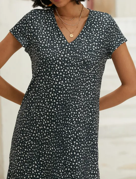 Discount Women's Mini Dress Casual Dress Floral Dress Summer Dress Print Dress Active Fashion Streetwear Outdoor Vacation Daily Regular Fit Floral Ditsy Floral Short Sleeve V Neck Black Wine Summer Spring Women T Shirt Dresses
