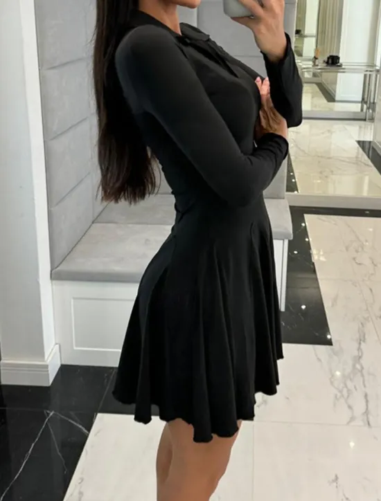 Sale Women's Mini Dress Casual Dress Fashion Classic Modern Outdoor Vacation Holiday Regular Fit Plain Long Sleeve Shirt Collar Black Brown Gray Summer Spring Women Cocktail Dress
