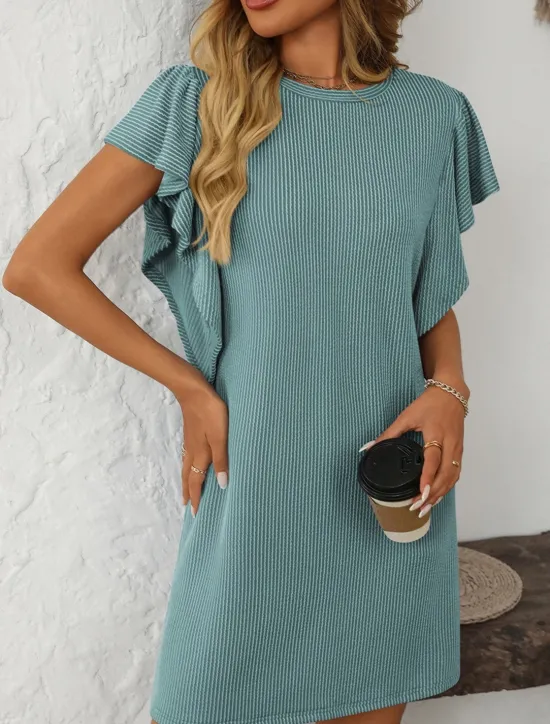 Women's Mini Dress Casual Dress Mini Dress Petite Dress A Line Dress Basic Birthday Vacation Work Casual Loose Fit Stripe Gingham Short Sleeve Crew Neck Pink Sky Blue Green Khaki Summer Spring Women T Shirt Dresses