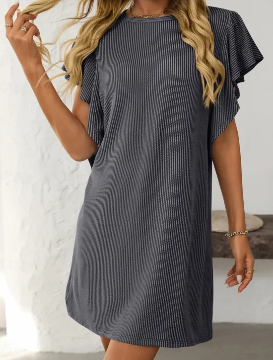 Women's Mini Dress Casual Dress Mini Dress Petite Dress A Line Dress Basic Birthday Vacation Work Casual Loose Fit Stripe Gingham Short Sleeve Crew Neck Pink Sky Blue Green Khaki Summer Spring Women T Shirt Dresses