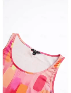 Online Women's Mini Dress Casual Dress Petite Dress Sundress Tank Dress Vintage Vacation Holiday Date Loose Fit Ombre Sleeveless Crew Neck Summer Women Sundresses