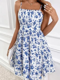 Hot Women's Mini Dress Casual Dress Floral Dress Summer Dress Slip Dress Fashion Outdoor Holiday Date Regular Fit Ditsy Floral Sleeveless Spaghetti Strap Summer Spring Women Spring Dresses