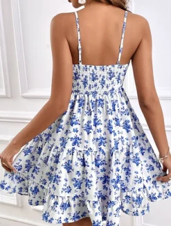 Hot Women's Mini Dress Casual Dress Floral Dress Summer Dress Slip Dress Fashion Outdoor Holiday Date Regular Fit Ditsy Floral Sleeveless Spaghetti Strap Summer Spring Women Spring Dresses