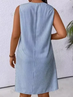 Women's Mini Dress Casual Dress Slip Dress Stylish Casual Vacation Daily Regular Fit Stripe Sleeveless Strap Black Blue Summer Women Sundresses