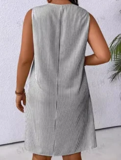 Women's Mini Dress Casual Dress Slip Dress Stylish Casual Vacation Daily Regular Fit Stripe Sleeveless Strap Black Blue Summer Women Sundresses