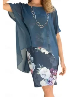 Outlet Women's Mini Dress Casual Dress Stylish Casual Vacation Daily Regular Fit Floral Short Sleeve Crew Neck Summer Women Floral Dresses|Spring Dresses