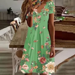 Sale Women's Mini Dress Casual Dress Petite Dress Sundress A Line Dress Bohemia Tropical Sexy Vacation Casual Daily Regular Fit Floral Short Sleeve Sweetheart White Purple Green Summer Spring Women Spring Dresses
