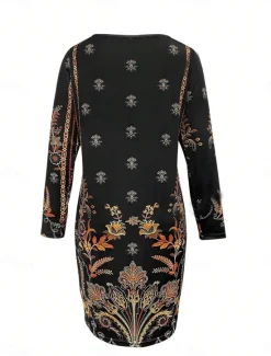 Discount Women's Mini Dress Casual Dress Winter Dress Semi Formal Dress Mini Dress Petite Dress Casual Daily Cocktail Party Regular Fit Floral V Neck Fall Winter Women Cocktail Dress