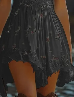 Clearance Women's Mini Dress Casual Dress Summer Dress Slip Dress Boho Dress Vintage Vacation Daily Going out Regular Fit Floral Sleeveless Straps Black White Summer Women Floral Dresses