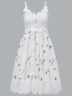 Clearance Women's Mini Dress Casual Dress Summer Dress Slip Dress Boho Dress Vintage Vacation Daily Going out Regular Fit Floral Sleeveless Straps Black White Summer Women Floral Dresses
