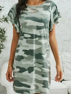 Clearance Women's Mini Dress Casual Dress Stylish Casual Vacation Daily Loose Fit Graphic Short Sleeve Crew Neck Summer Spring Women T Shirt Dresses