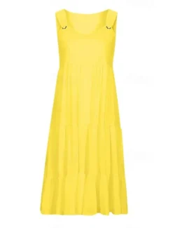 Outlet Women's Mini Dress Casual Dress Slip Dress Stylish Basic Casual Vacation Daily Regular Fit Plain Sleeveless V Neck Black White Yellow Pink Summer Spring Women Sundresses