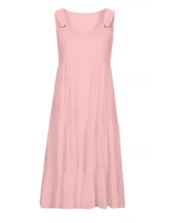Outlet Women's Mini Dress Casual Dress Slip Dress Stylish Basic Casual Vacation Daily Regular Fit Plain Sleeveless V Neck Black White Yellow Pink Summer Spring Women Sundresses