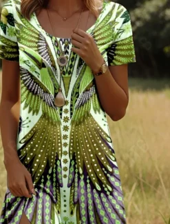 Sale Women's Mini Dress Casual Dress Petite Dress T Shirt Dress Tee Dress Sundress Stylish Casual Vacation Casual Daily Regular Fit Graphic Short Sleeve Crew Neck Maroon Pink Blue Green Spring Women T Shirt Dresses