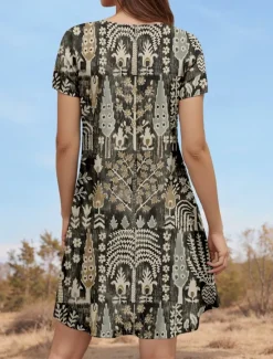 Clearance Women's Mini Dress Casual Dress Elegant Vintage Vacation Daily Regular Fit Ditsy Floral Short Sleeve Crew Neck Summer Spring Women T Shirt Dresses